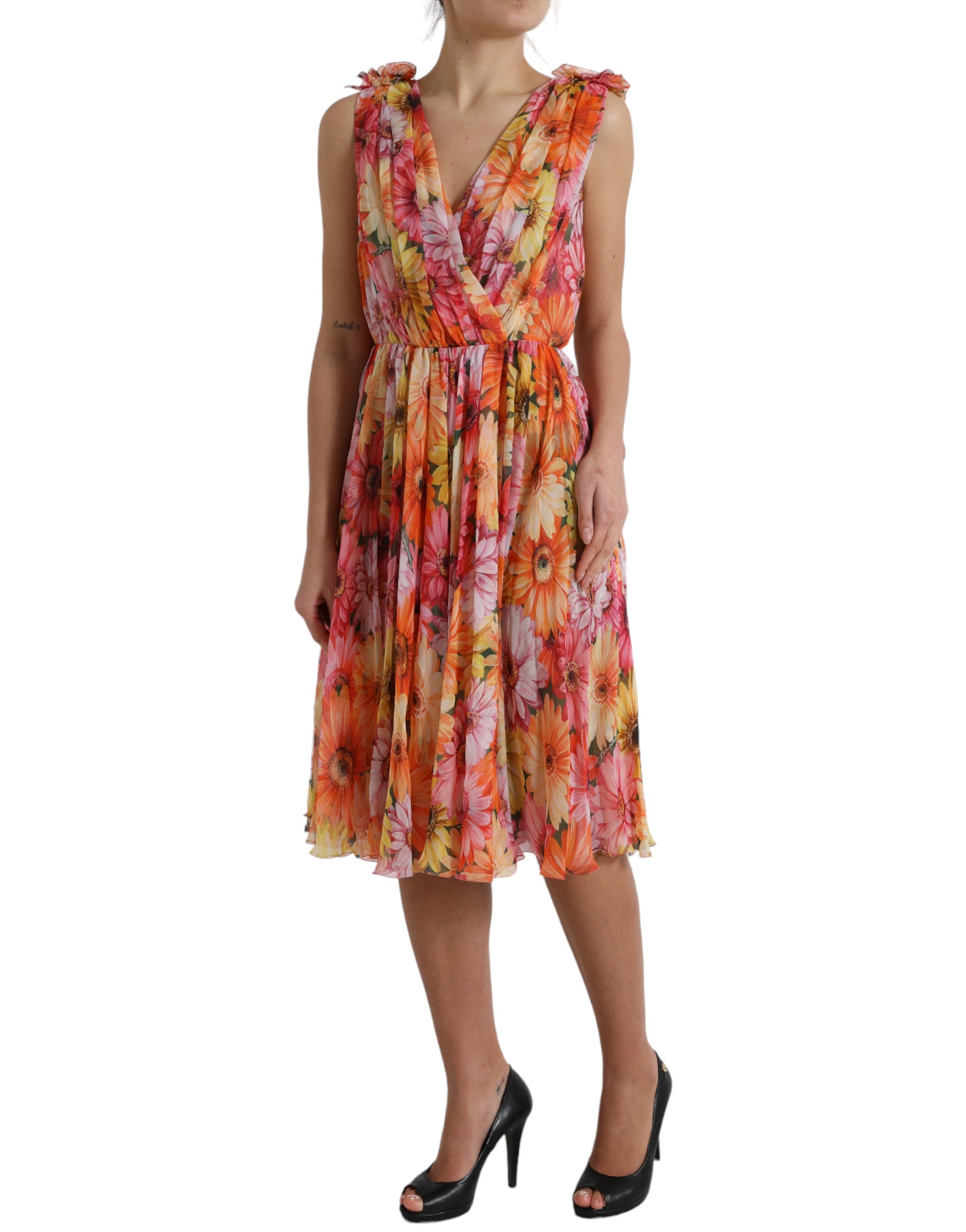 Dolce & Gabbana Multicolor Sunflower Print Silk Midi Dress -   -  Dolce & Gabbana. Dolce & Gabbana Multicolor Sunflower Print Silk Midi Dress -   -  Dolce & Gabbana.