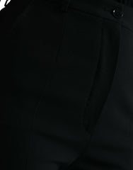 Dolce & Gabbana Black Wool High Waist Tapered Pants -   -  Dolce & Gabbana.