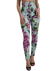 Dolce & Gabbana Multicolor Floral High Waist Leggings Pants -   -  Dolce & Gabbana.