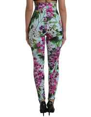 Dolce & Gabbana Multicolor Floral High Waist Leggings Pants -   -  Dolce & Gabbana.