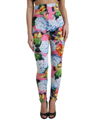 Dolce & Gabbana Multicolor Floral High Waist Leggings Pants -   -  Dolce & Gabbana.