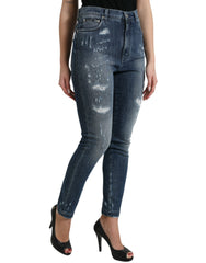 Dolce & Gabbana Dark Blue Distressed GRACE Skinny Denim Jeans -   -  Dolce & Gabbana.