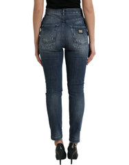 Dolce & Gabbana Dark Blue Distressed GRACE Skinny Denim Jeans -   -  Dolce & Gabbana.