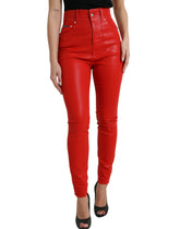 Dolce & Gabbana Red Cotton High Waist Skinny Denim Jeans -   -  Dolce & Gabbana.
