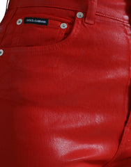 Dolce & Gabbana Red Cotton High Waist Skinny Denim Jeans -   -  Dolce & Gabbana.