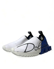 Dolce & Gabbana White Blue Sorrento Low Top Men Casual Sneakers Shoes -   -  Dolce & Gabbana.