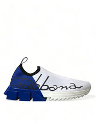 Dolce & Gabbana White Blue Sorrento Low Top Men Casual Sneakers Shoes -   -  Dolce & Gabbana.