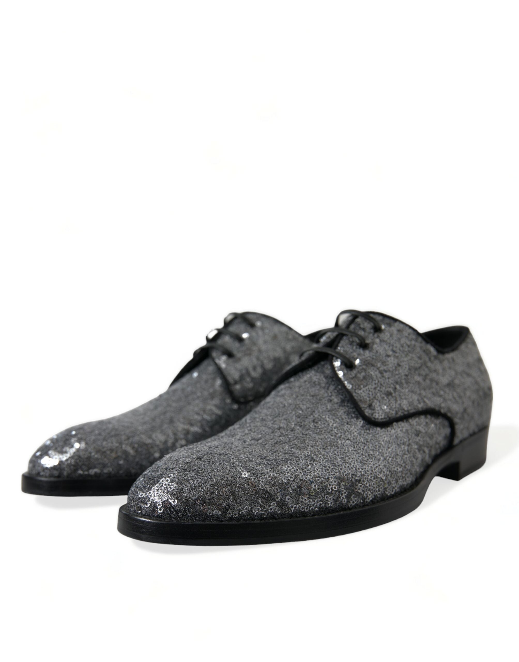 Dolce & Gabbana Silver Sequined Lace Up Men Derby Dress Shoes -   -  Dolce & Gabbana. Dolce & Gabbana Silver Sequined Lace Up Men Derby Dress Shoes -   -  Dolce & Gabbana.