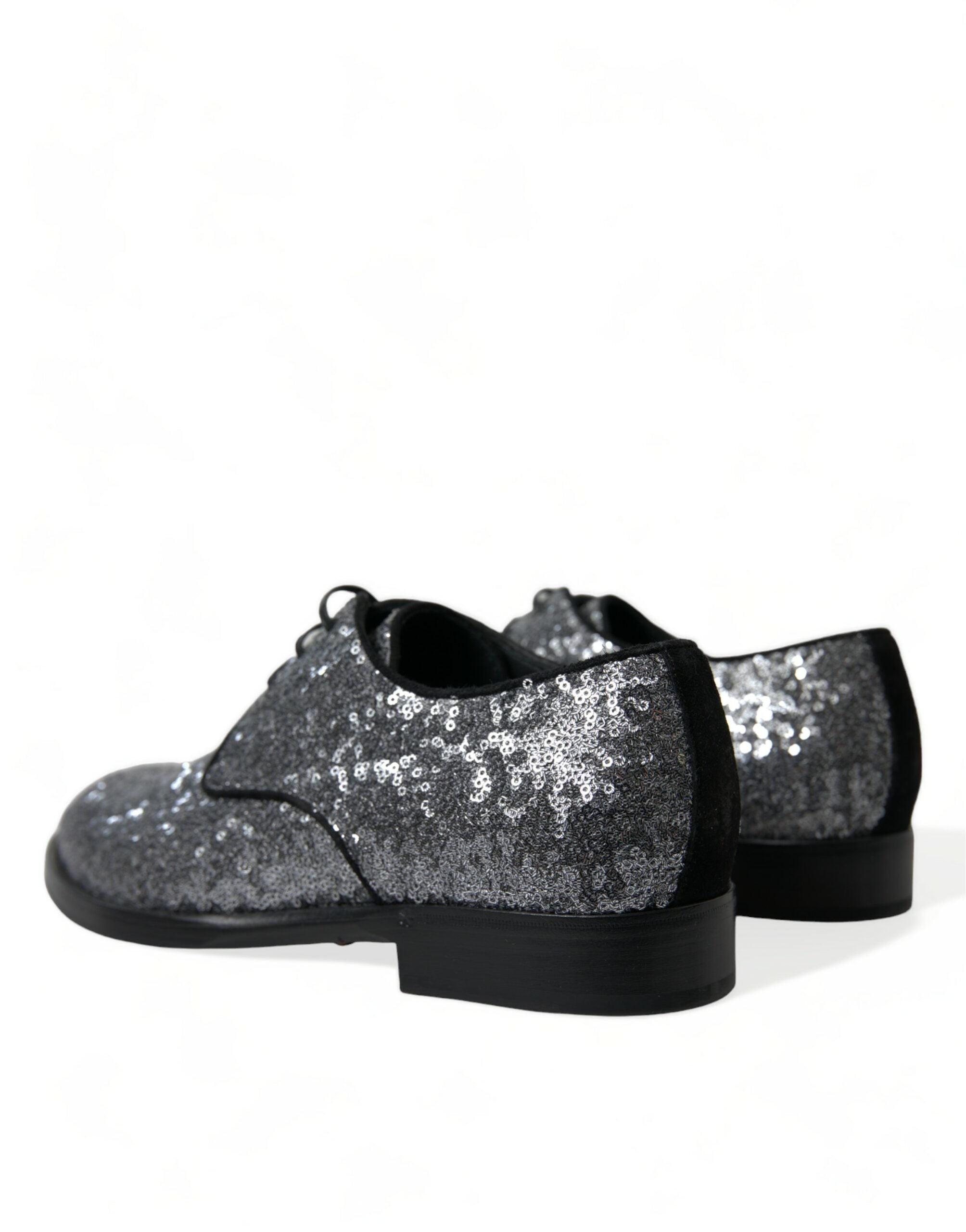 Dolce & Gabbana Silver Sequined Lace Up Men Derby Dress Shoes -   -  Dolce & Gabbana. Dolce & Gabbana Silver Sequined Lace Up Men Derby Dress Shoes -   -  Dolce & Gabbana.