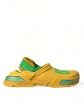Dolce & Gabbana Yellow Green Rubber Clogs Men Slippers Men Shoes -   -  Dolce & Gabbana.