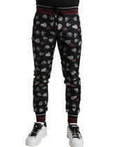 Dolce & Gabbana Black Ring Silk Jogging Trousers Pants -   -  Dolce & Gabbana.