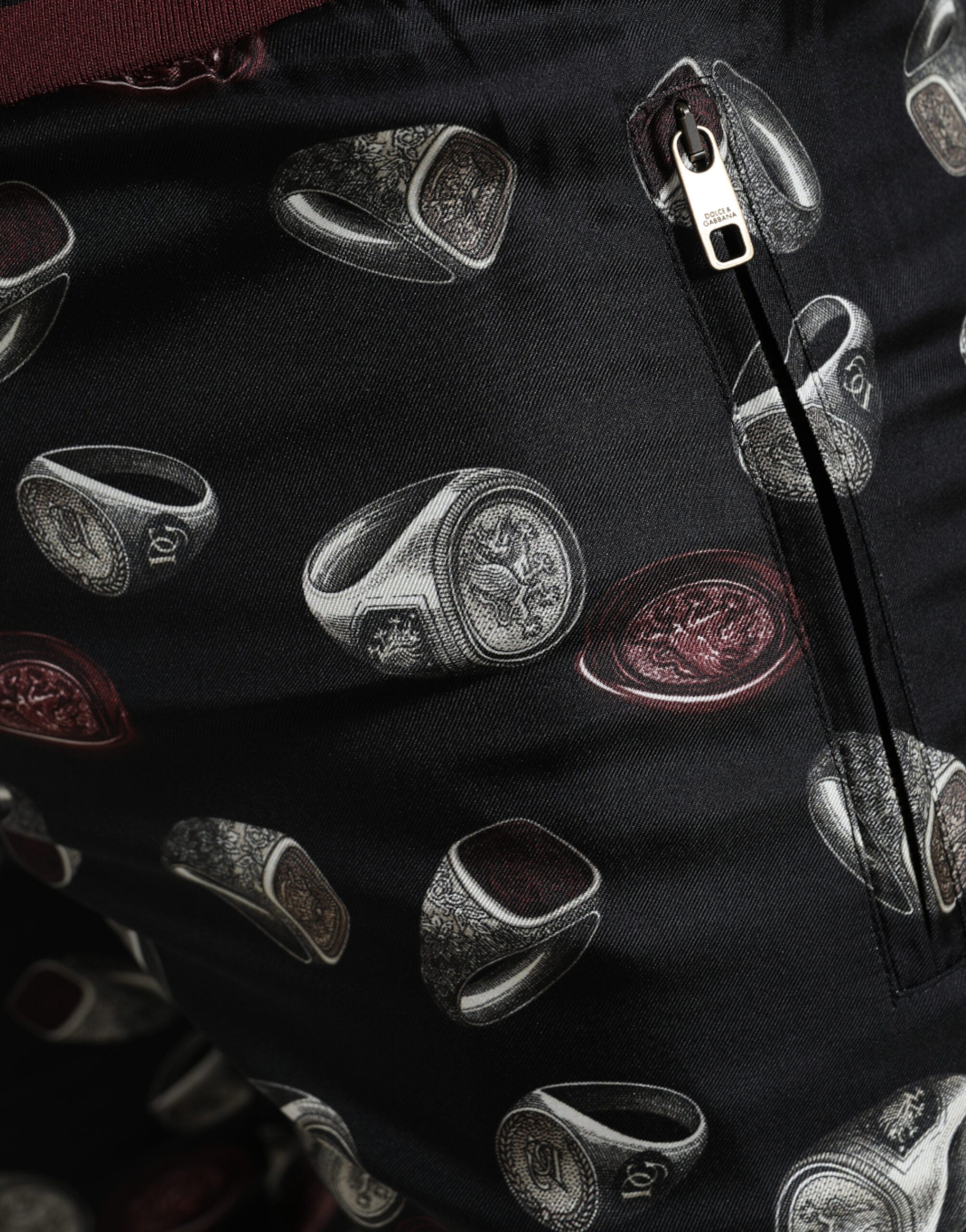 Dolce & Gabbana Black Ring Silk Jogging Trousers Pants -   -  Dolce & Gabbana. Dolce & Gabbana Black Ring Silk Jogging Trousers Pants -   -  Dolce & Gabbana.