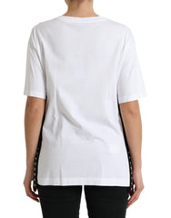 Dolce & Gabbana White Slogan Print Lacing Detailed T-shirt -   -  Dolce & Gabbana.