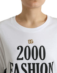 Dolce & Gabbana White Slogan Print Lacing Detailed T-shirt -   -  Dolce & Gabbana.
