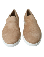 Dolce & Gabbana Beige Suede Caiman Men Loafers Slippers Shoes -   -  Dolce & Gabbana.