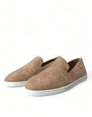 Dolce & Gabbana Beige Suede Caiman Men Loafers Slippers Shoes -   -  Dolce & Gabbana.