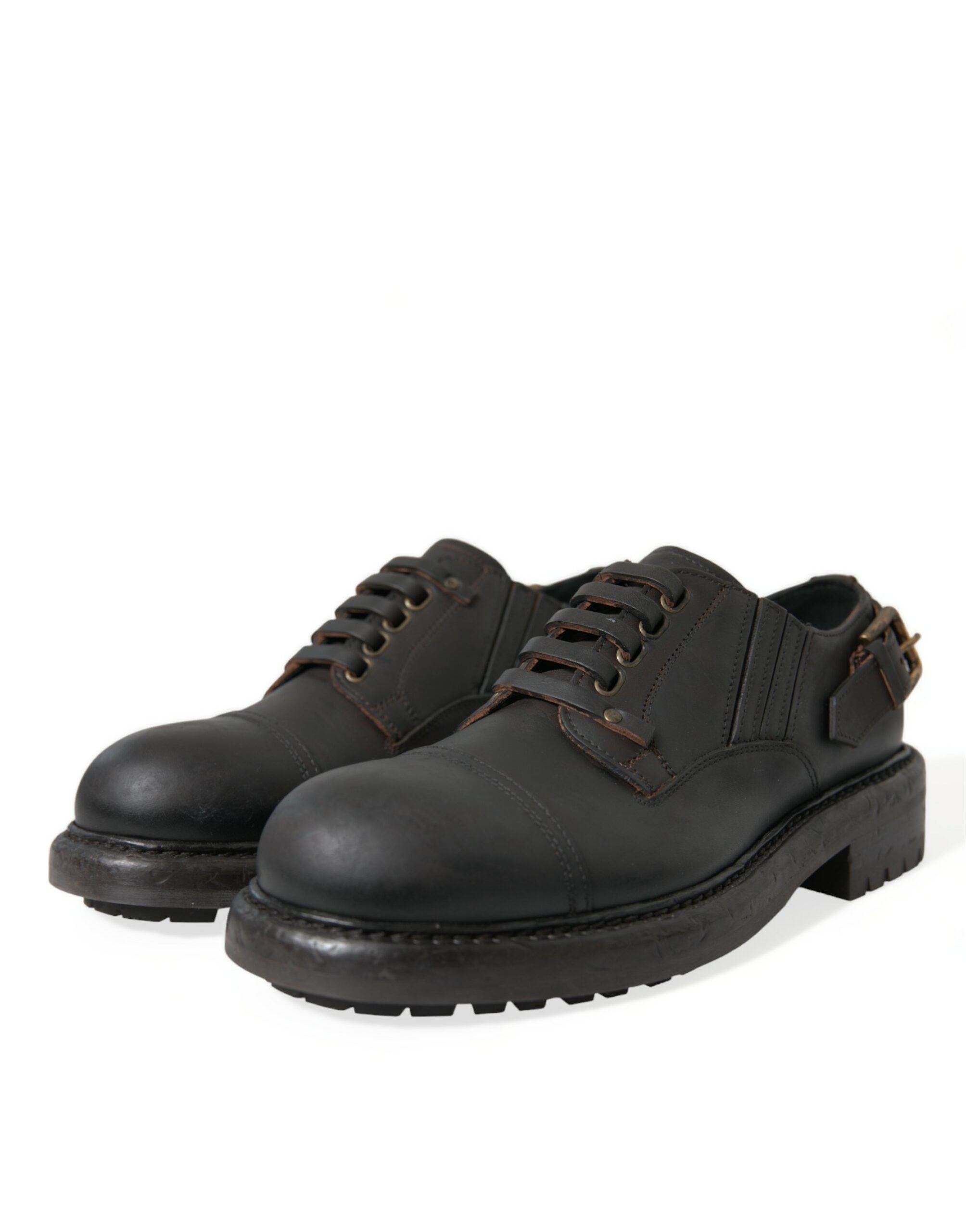 Dolce & Gabbana Brown Leather Lace Up Derby Men Dress Shoes -   -  Dolce & Gabbana. Dolce & Gabbana Brown Leather Lace Up Derby Men Dress Shoes -   -  Dolce & Gabbana.