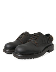 Dolce & Gabbana Brown Leather Lace Up Derby Men Dress Shoes -   -  Dolce & Gabbana.