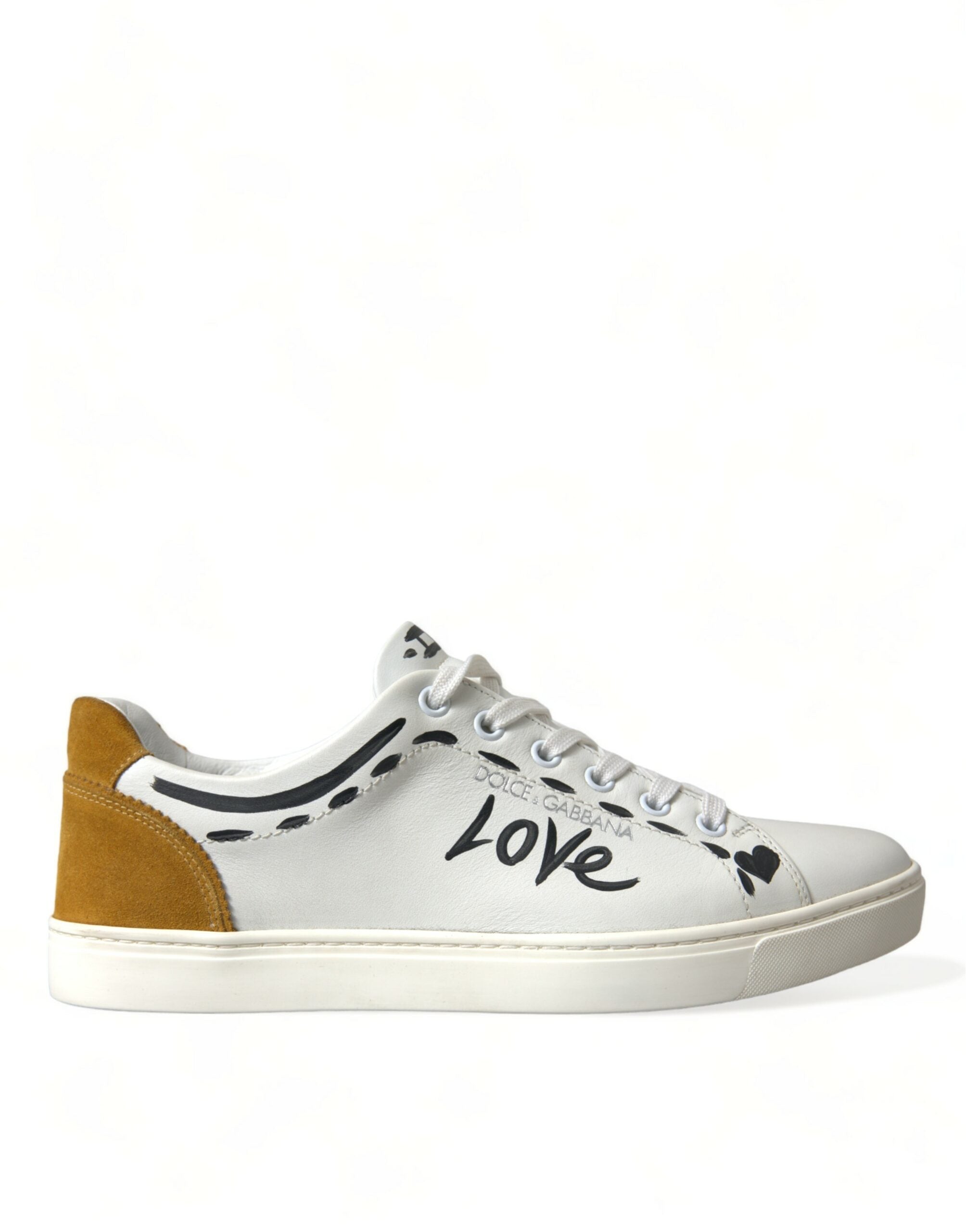 Dolce & Gabbana White Leather LOVE Milano Men Sneakers Shoes -   -  Dolce & Gabbana.