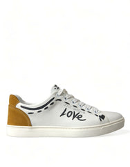 Dolce & Gabbana White Leather LOVE Milano Men Sneakers Shoes -   -  Dolce & Gabbana.