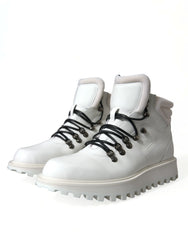 Dolce & Gabbana White Vulcano Trekking Ankle Boots Shoes -   -  Dolce & Gabbana.