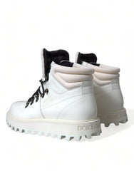 Dolce & Gabbana White Vulcano Trekking Ankle Boots Shoes -   -  Dolce & Gabbana.