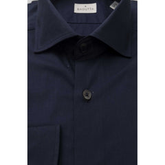 Bagutta Blue Cotton Men Slim Shirt -   -  Bagutta.