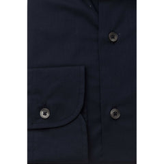 Bagutta Blue Cotton Men Slim Shirt -   -  Bagutta.