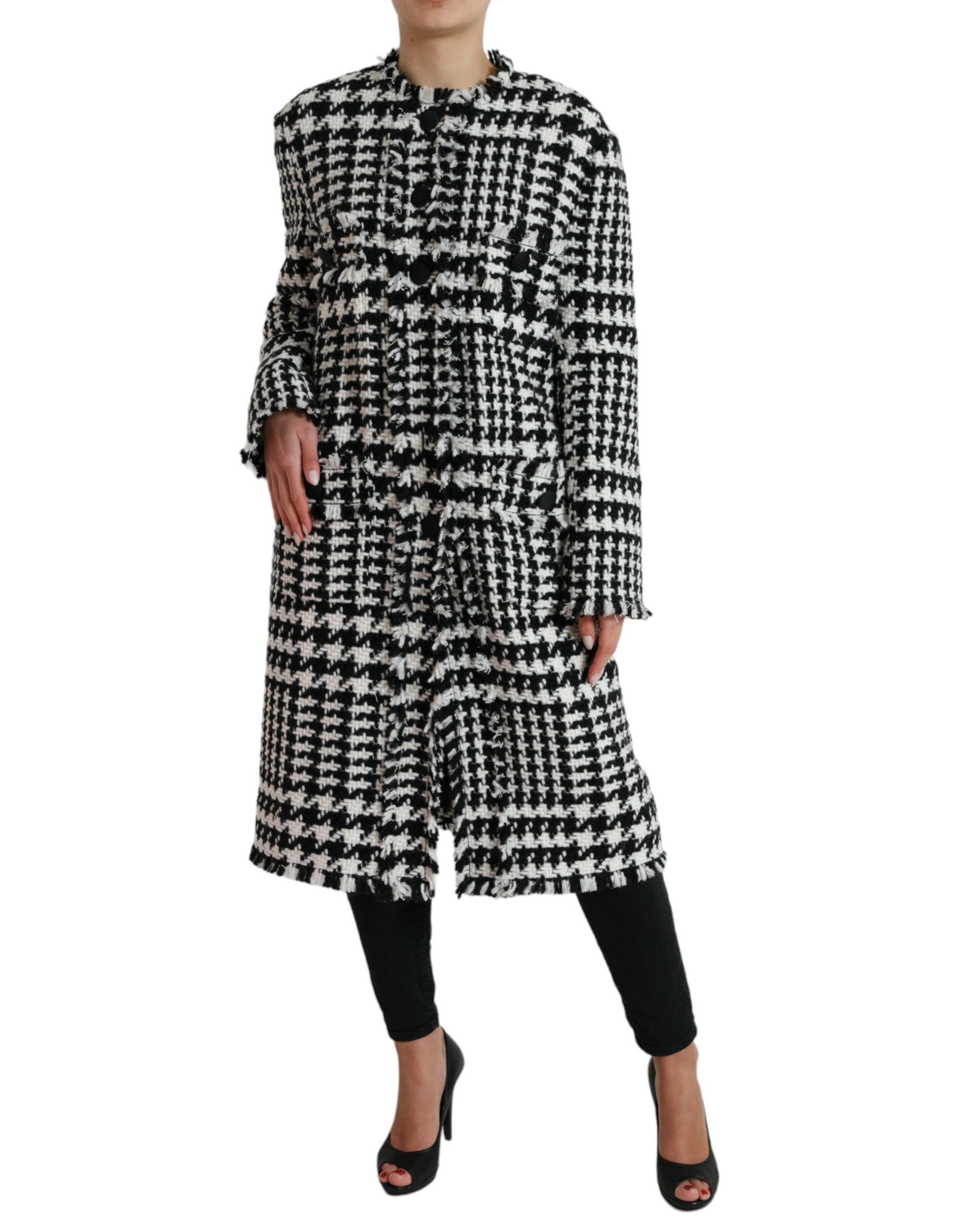 Dolce & Gabbana Black White Houndstooth Trench Coat Jacket -   -  Dolce & Gabbana. Dolce & Gabbana Black White Houndstooth Trench Coat Jacket -   -  Dolce & Gabbana.
