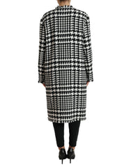 Dolce & Gabbana Black White Houndstooth Trench Coat Jacket -   -  Dolce & Gabbana.