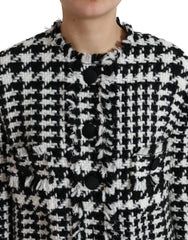 Dolce & Gabbana Black White Houndstooth Trench Coat Jacket -   -  Dolce & Gabbana.