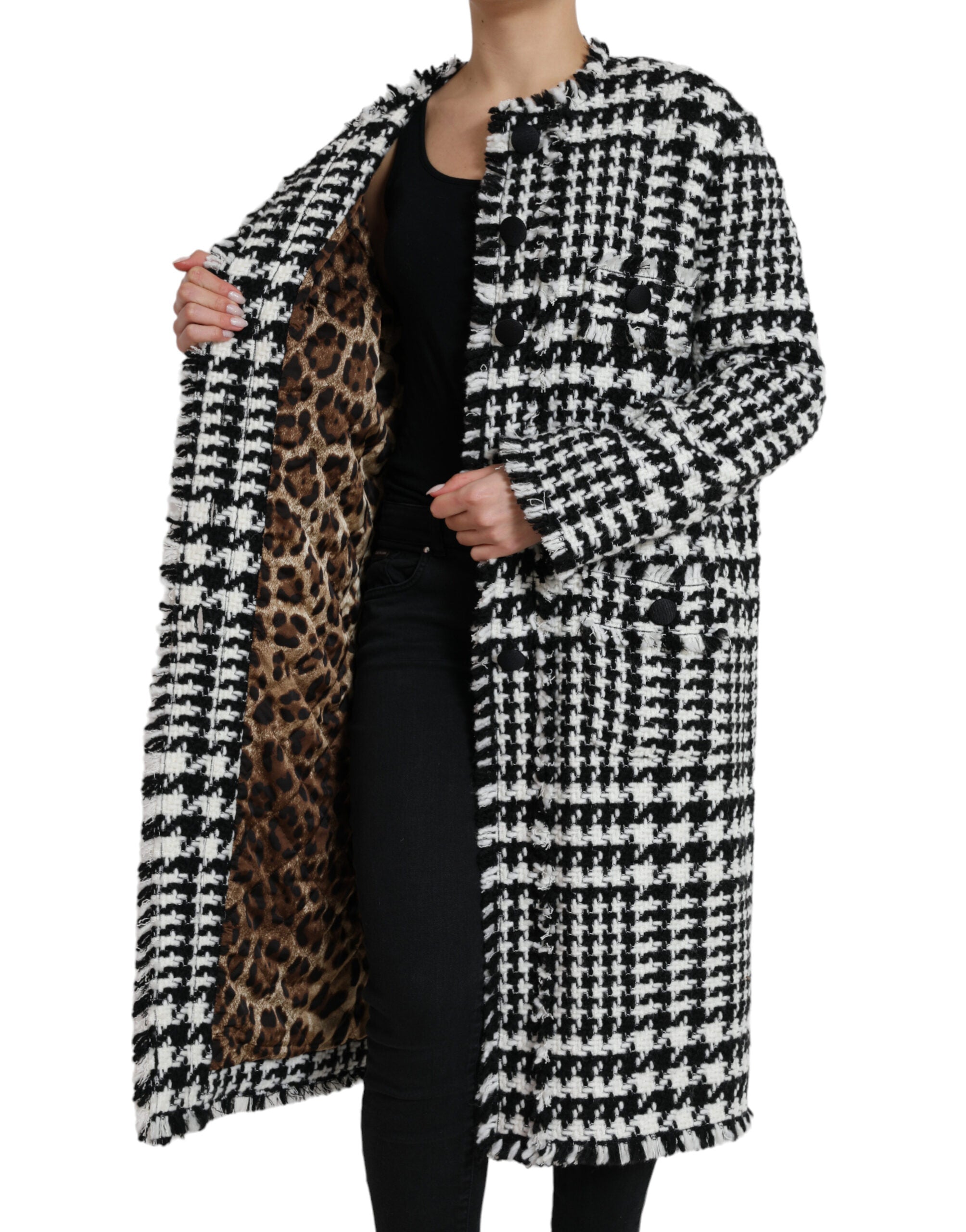 Dolce & Gabbana Black White Houndstooth Trench Coat Jacket -   -  Dolce & Gabbana. Dolce & Gabbana Black White Houndstooth Trench Coat Jacket -   -  Dolce & Gabbana.