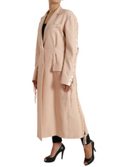 Dolce & Gabbana Beige Cotton Single Breasted Long Coat Jacket -   -  Dolce & Gabbana.