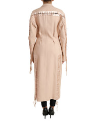 Dolce & Gabbana Beige Cotton Single Breasted Long Coat Jacket -   -  Dolce & Gabbana.