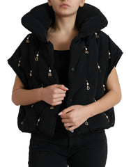 Dolce & Gabbana Black Embellished Quilted Shell Bomber Jacket -   -  Dolce & Gabbana.