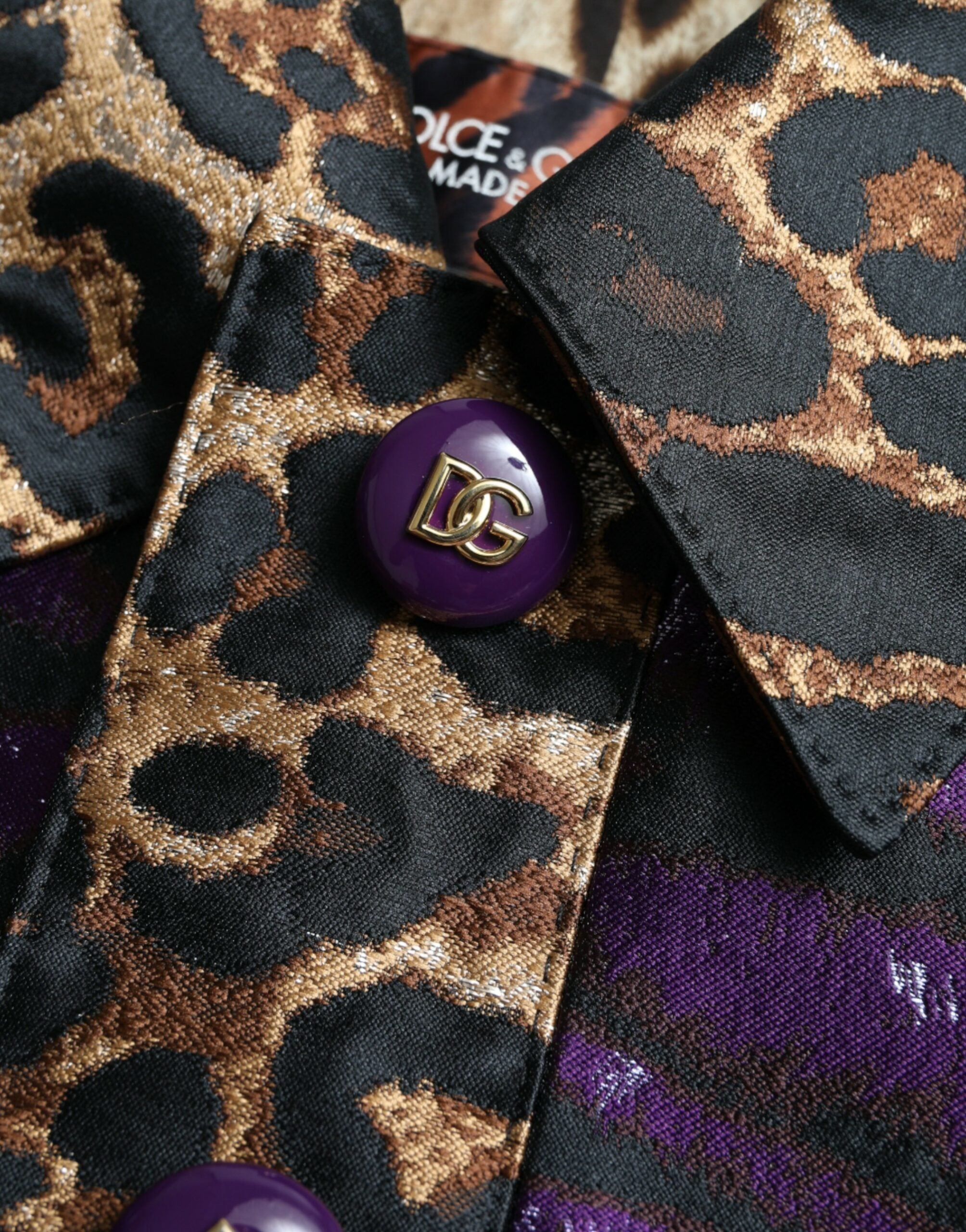 Dolce & Gabbana Purple Lamé Jacquard Tiger Print Coat Jacket -   -  Dolce & Gabbana. Dolce & Gabbana Purple Lamé Jacquard Tiger Print Coat Jacket -   -  Dolce & Gabbana.