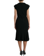 Dolce & Gabbana Black Cady Viscose Sleeveless Dress -   -  Dolce & Gabbana.