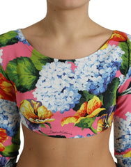 Dolce & Gabbana Multicolor Floral Long Sleeves Cropped Top -   -  Dolce & Gabbana.