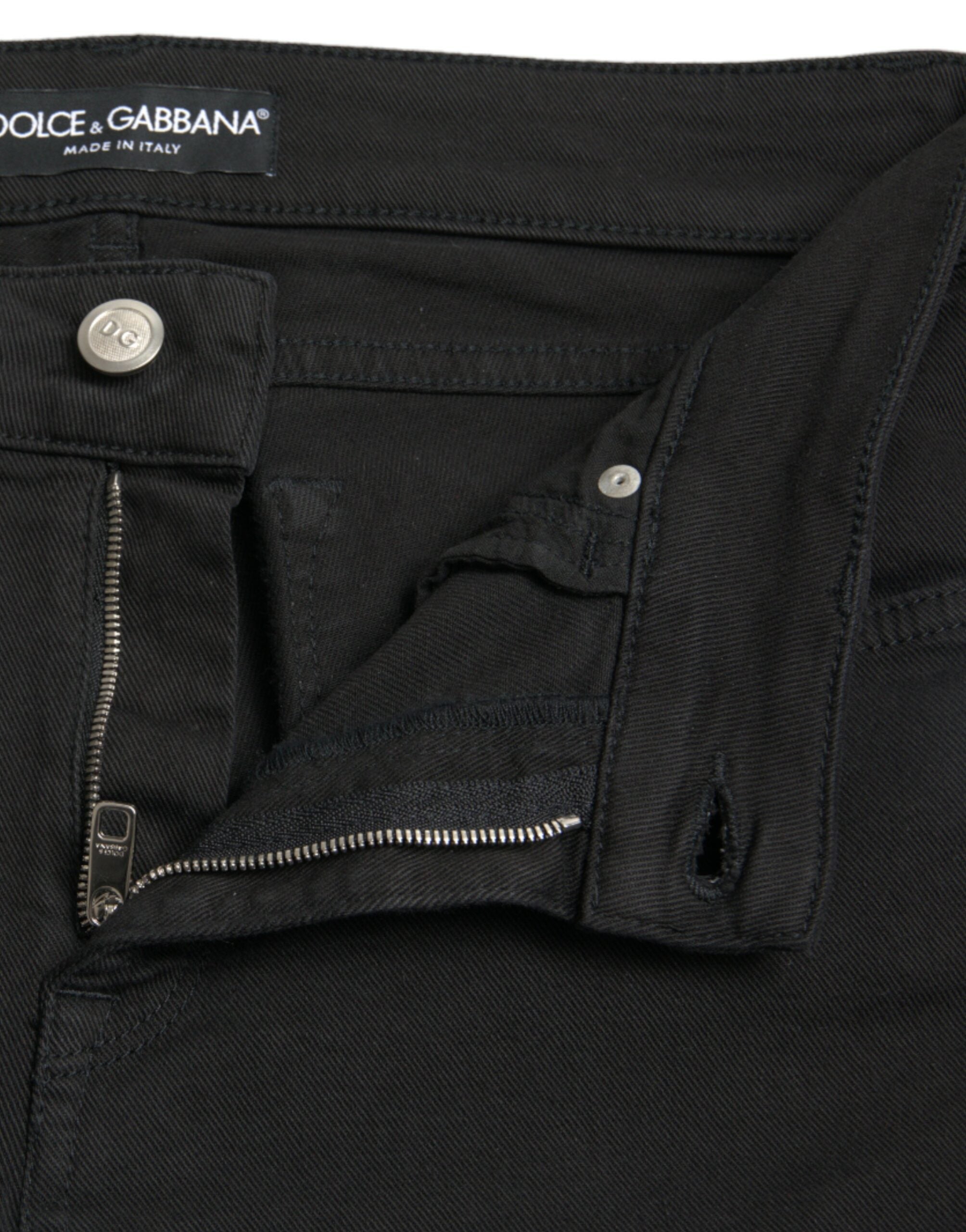 Dolce & Gabbana Black Cotton Mid Waist Skinny Denim Jeans -   -  Dolce & Gabbana. Dolce & Gabbana Black Cotton Mid Waist Skinny Denim Jeans -   -  Dolce & Gabbana.