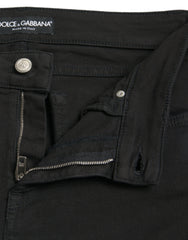 Dolce & Gabbana Black Cotton Mid Waist Skinny Denim Jeans -   -  Dolce & Gabbana.