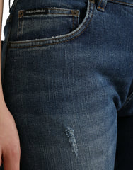 Dolce & Gabbana Blue BOYFRIEND Mid Waist Cotton Denim Jeans -   -  Dolce & Gabbana.