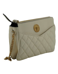 Versace Elegant White Lamb Leather Crossbody Pouch - Luxury Cross Body Bag for Women - Versace.