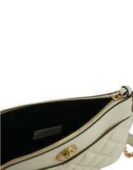 Versace Elegant White Lamb Leather Crossbody Pouch - Luxury Cross Body Bag for Women - Versace.