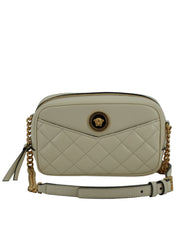 Versace Elegant White Lamb Leather Camera Bag -  Luxury Cross Body Bag for Women -  Versace.