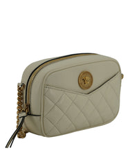 Versace Elegant White Lamb Leather Camera Bag -  Luxury Cross Body Bag for Women -  Versace.