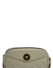 Versace Elegant White Lamb Leather Camera Bag -  Luxury Cross Body Bag for Women -  Versace.
