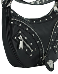 Versace Elegant Black Leather Hobo Shoulder Bag -  Luxury Shoulder Bag for Women -  Versace.