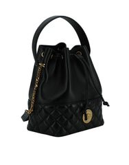 Versace Elegant Black Leather Medusa Bucket Shoulder Bag -  Luxury Shoulder Bag for Women -  Versace.