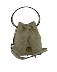 Versace Elegant Small White Leather Bucket Shoulder Bag -  Luxury Shoulder Bag for Women -  Versace.