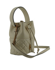 Versace Elegant Small White Leather Bucket Shoulder Bag -  Luxury Shoulder Bag for Women -  Versace.